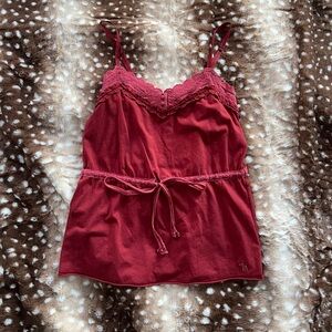 Y2K Abercrombie & Fitch red tie up tank